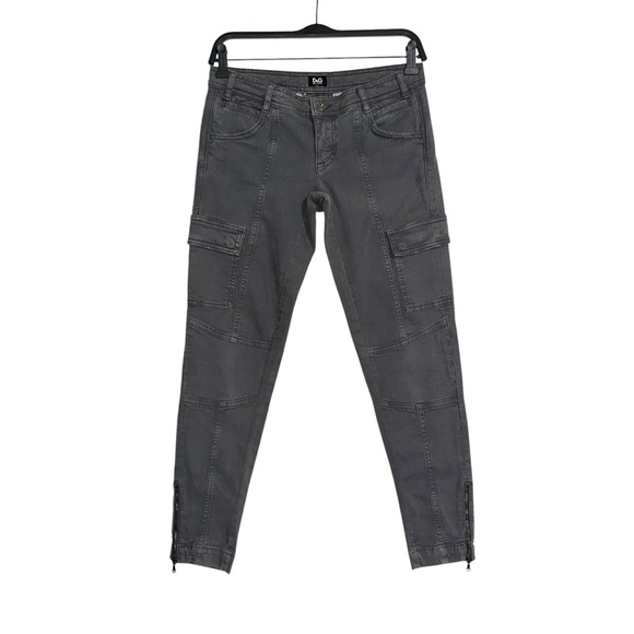 Dolce & Gabbana Gray Cargo Y2K Low Rise Skinny Jeans 36 US 0 - Picture 1 of 10